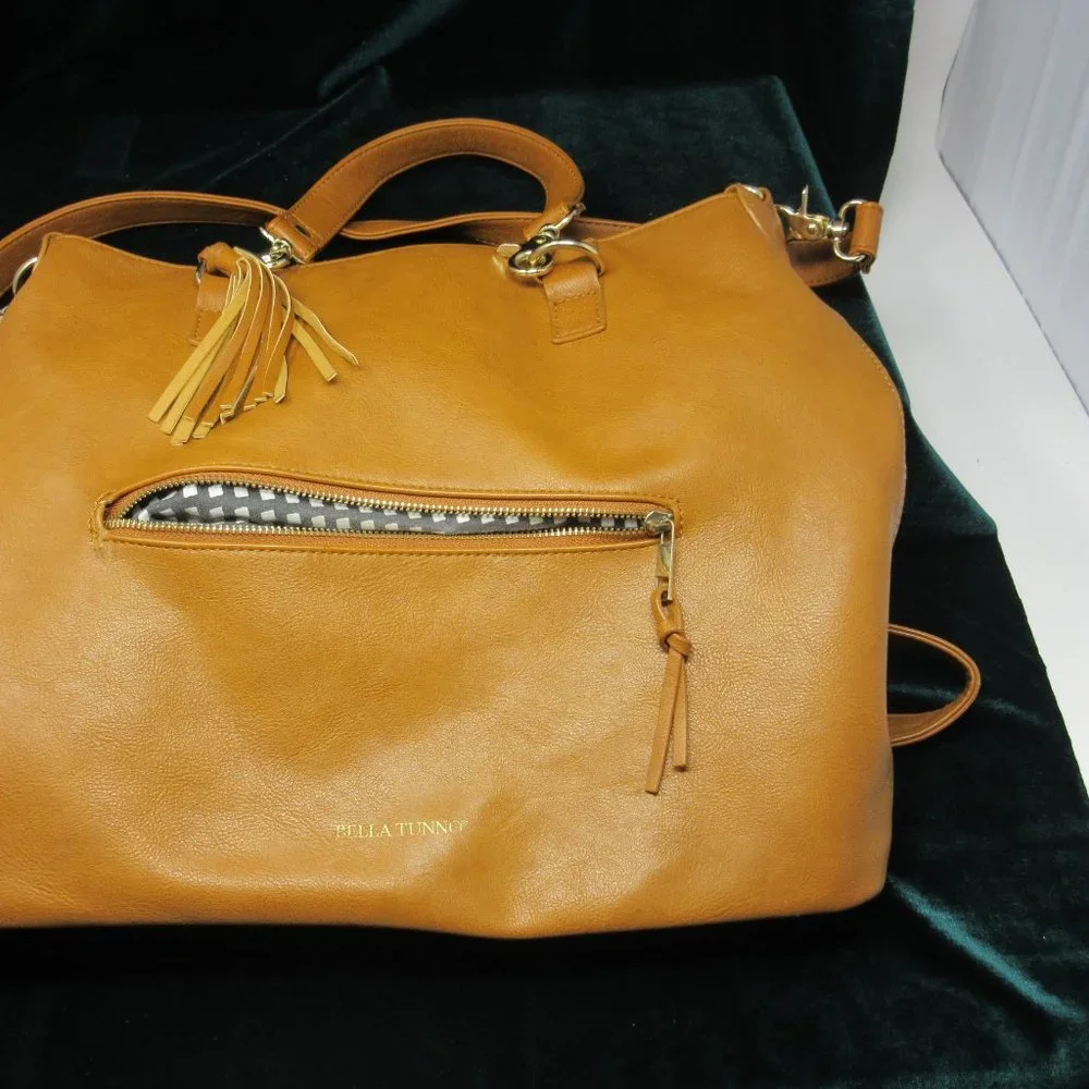 Bella Tunno Boss Bag only, Back-Pack Cognac Diaper Bag-Vegan Leather